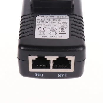 H. ZOBRAZIŤ 48V 0,5 A PoE Injektor 24W PoE Adaptér pre IP Kamery CCTV Plug CCTV Napájanie na bezpečnostné Kamery