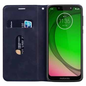 Telefón Flip Kožené puzdro Pre Motorola Moto G7 G8 Hrať Plus Power Lite Magnetický Kryt PU Prípade Ochranný plášť Peňaženky Protector