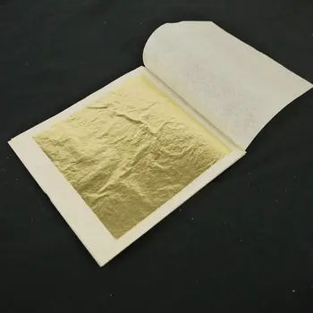 100 listov 9.33 X 9.33 cm na 99,99% čistého Reálneho gold leaf fólie list Na tvár Krásy Jedlé