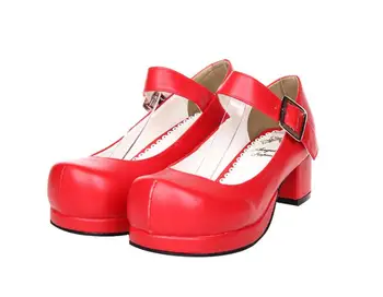 Anjelské odtlačok žena mori dievča lolita cosplay topánky lady polovice podpätky čerpadlá ženy princezná šaty krásne strany topánky 33-47 4,5 cm