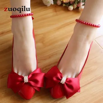 ženy čerpadlá 2020 vysoké podpätky dámske topánky biela červená svadobné topánky butterfly-uzol ženy, vysoké podpätky, topánky stiletto
