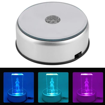 LED Farebné Svetelné USB Svetlo Točivých Elektrických Kryštálov Základný Stojan, Držiak S Sklo Transparentné Objekty