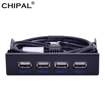 CHIPAL 4 Porty USB 2.0 Hub USB2.0 Adaptér PC Predný Panel Rozšírenie Držiak s 10Pin Kábel Na Ploche 3,5 Palcový FDD Disketové Bay