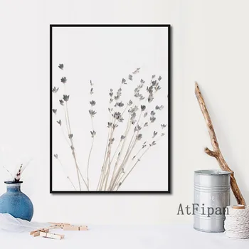 Nordic Minimalistický Štýl Sušené Kvety Kytice Jednoduchý A Krásny Plagát Plátno Na Maľovanie Tlačí Na Obývacia Izba, Spálňa Decor