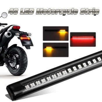 48 LED Pásy Motocykel Signálne Svetlá Nepremokavé Motorke Flexibilné Pásy špz Svetlo Moto Bar Pásy Chvost Brzda Stop