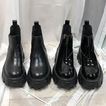 VIISENANTIN 2019 Nové Kožené Chelsea Boots Ženy Pekný British Martin Topánky Ženy Plyšové V Platformu Topánky Sklzu na Pohode Boot