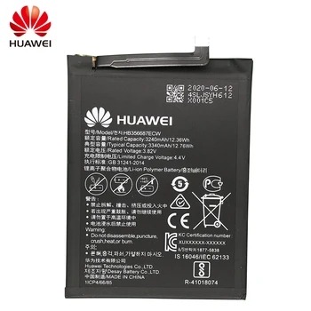 Hua Wei Originálne Batérie Telefónu HB356687ECW Pre Huawei Nova 2 plus / Nova 2i / G10 / Mate 10 Lite 3340mAh Náhradné Batérie
