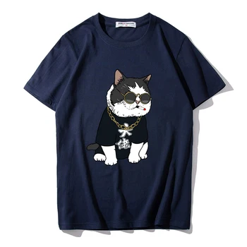Cool Cat t-shirt 7XL Plus Veľkosť T shirt Mužov Lete Bavlna футболка женская Krátke tričko Big Veľkosť M L XL XXL XXXL 4XL 5XL 6XL
