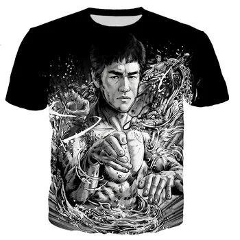 Bruce Lee-Camisetas estampadas sk 3D para hombre y mujer, camiseta de estilo neformálne, ropa calle de, topy, envío directo