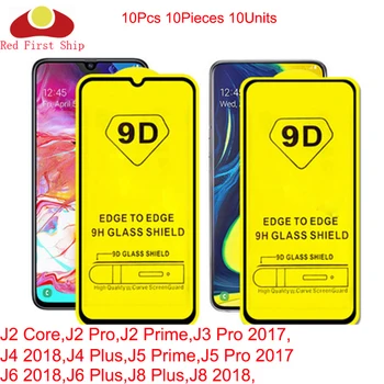 10Pcs 9D Tvrdeného Skla Pre Samsung Galaxy J2 Prime Core Pro screen Protector J3 J5 Pro 2017 kryt film Film J4 J6 J8 Plus 2018