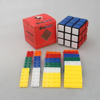 CubeTwist DIY Magic Cube 3x3x3 s Plastovými Farbu Samolepky Mozgu Teaser Puzzle Kocky Vzdelávacie Hračky