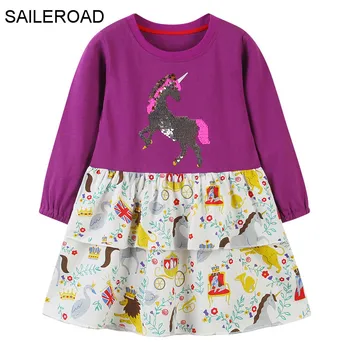 SAILEROAD Princess Party Girl Šaty Oblečenie 2-7 Rokov Vestidos 2020 Jesenné Módne Oblečenie pre Deti, Dievča s Dlhými Rukávmi