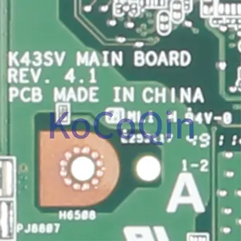 KoCoQin Notebook základná doska Pre ASUS K43SV K43E P43E Core HM65 N12P-GS-A1 Doske REV.4.1 testované