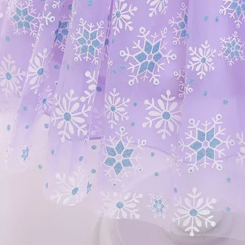 Snowflake Odkalovacích Šaty Nastaviť Deti Lístkového Rukáv Princezná Šaty Dievča, Čistá Priadza Narodeninovej Party Šaty Nové Deti Oblečenie