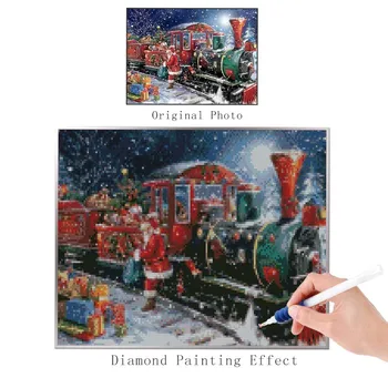 AZQSD Diamond Maľovanie Santa Claus, Vianočné Diamond Výšivky Zime Plné Námestie Remeselné Diamond Mozaiky Domova Darček