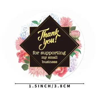 Ďakujeme Vám za vašu Podporu Môjho Malého Podnikania Nálepky Tesnenie Štítky Kolo Kvetinový Ručné Samolepky pre Obchod Obálky Nálepky 500pcs