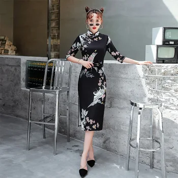 2020 čínske šaty cheongsam bavlna qipao čínske šaty, sexy
