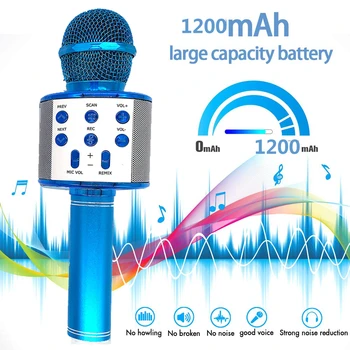 Rýchle Dodanie WS-858 Karaoke Mikrofón Bezdrôtový Reproduktor Nahrávanie na Youtube Bluetooth Mikrofón Pre Smartphone K9 Deti Mic Spievať