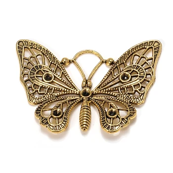 10pcs Motýľ 48x37mm Antické Bronzové Motýľ Kúzlo Prívesok pre DIY Náhrdelník Ručné Remeselné Šperky Výrobu Komponentov urob si sám