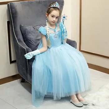 Disney Deti Šaty pre Dievčatá Princezná Šaty Vianoce, Halloween Cosplay Party detské Oblečenie Elegantné Mrazené Dievčatá Šaty