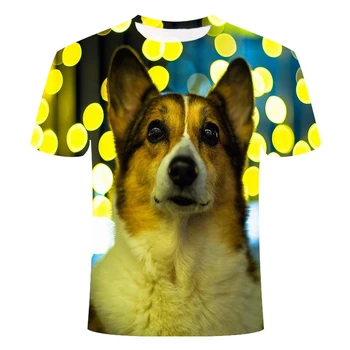 Letné oblečenie Európskej a Americkej módnej značky vtip 3D psa hlavu pol-rukávy top pánske bežné krátke rukávy T-shirt