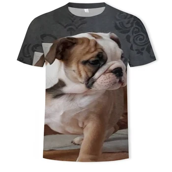 Letné oblečenie Európskej a Americkej módnej značky vtip 3D psa hlavu pol-rukávy top pánske bežné krátke rukávy T-shirt