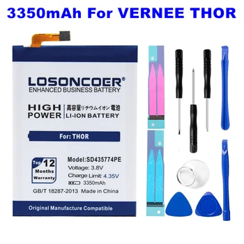 LOSONCOER 3350mAh SD435774PE Batérie pre Vernee Thor Batérie Mobilného Telefónu Náhradné Batérie