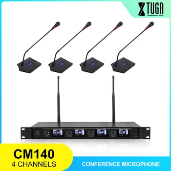 XTUGA CM140 UHF 4 Kanály Profesionálne Gooseneck Mikrofón systém Konferencie bezdrôtové Mikrofóny s Pevnou frekvenciou pre miesta stretnutia