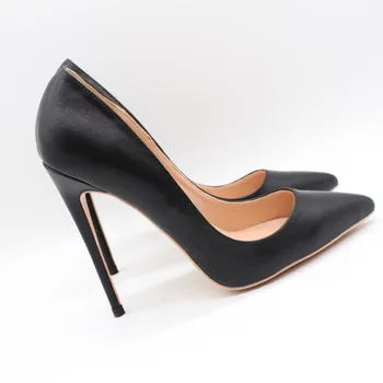 Doprava zadarmo módne ženy Čerpadlá lady Black matt kožené Pointy prst vysoké podpätky, topánky size33-43 12 cm 8 cm 10 cm Stiletto podpätky