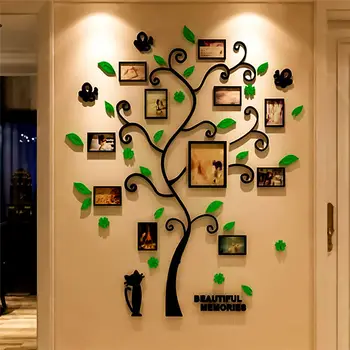 3D Family Tree Odtlačkový Nálepky Akryl Foto Album Na Stenu, Nálepky Strom Tvar, Dekorácie, Nálepky Domova Stene Visí Plagát