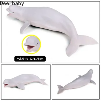 Simulácia pevné veľké beluga veľryba morských statické plastové veľryba model hračky pre deti kognitívne raného vzdelávania rekvizity hračky