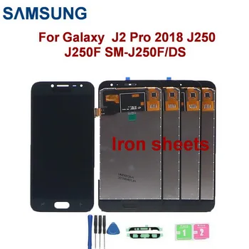 5 unid/lote J250 Železa listy LCD Samsung Galaxy J2 Pro 2018 J250 J250F SM-J250F/DS Displej Dotykový Displej Digitalizátorom. Montáž