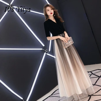 Je to YiiYa Večerné Šaty Gradient Farba Čipky Ilúziu, Svadobné Formálne Šaty tvaru Podlahy dĺžka-line Zips Party Šaty E343