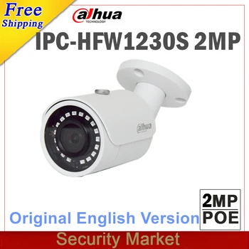 Pôvodné dahua anglická verzia IPC-HFW1230S 2MPX Mini Bullet Sieťová Kamera CCTV IP s POE IR 30 m DH-IPC-HFW1230S