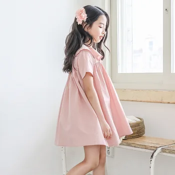 2020 lete bábika golier dievčatá šaty sladké roztomilý detský ružové šaty princezná strany frocks pre dospievajúce dievčatá 6 8 10 12 14 rokov