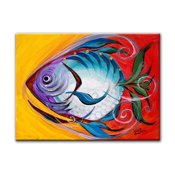 Plátno Umenie voľne Žijúcich Zvierat, Nástenné Maľby Farebné Ryby, Olej, Plátno, Maľovanie Domáce Dekorácie Tlač Plagátu Umenia pre Obývacia Izba