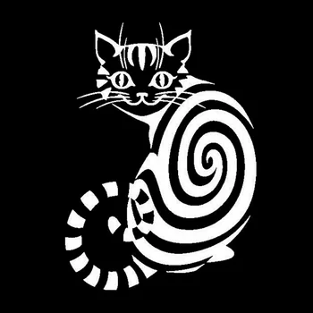 Cheshire Cat Zvierat Cartoon Nášivka Módne Dekoratívne Nášivka Osobnosti PVC Nepremokavé Nášivka Čierna/Biela, 18 cm*13 cm