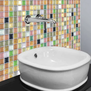 10pcs/set Mozaikové Dlaždice Nálepky Kuchyňa Backsplash Oilproof Nepremokavé Tapety 3D Skutočný Dotyk Kúpeľňa Samolepiace Dekor nástenná maľba