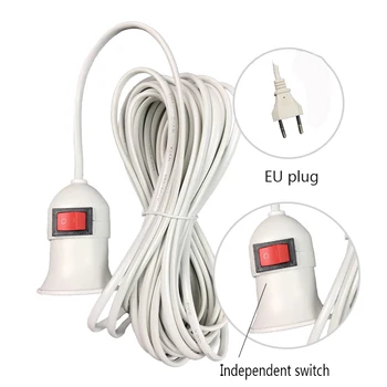 E27 misiek 4M sieťový Kábel Kábel samostatné tlačidlo prepnúť EÚ konektor pre LED Žiarovka Hanglamp Pozastavenie Zásuvky Držiteľ