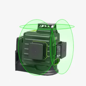 Huepar BO3CG 3x360 Laser Úroveň 3D Zelený Lúč Self-vyrovnanie Kríž Line Laser Li-ion Batéria & Pevného puzdra