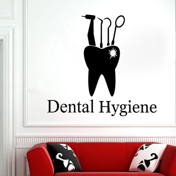 Zubných hygienikov stenu odtlačkový Dekoratívne nálepky pre windows zubná klinika nepremokavé snímateľný vinyl sklenená stena sitcker G593