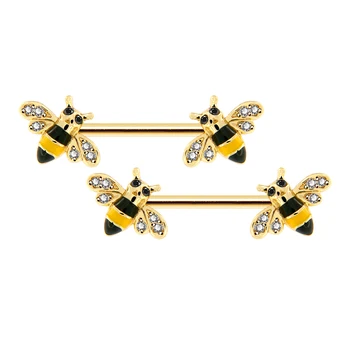 TELO PUNK Piercing Šperkov Bee Bradavky Činka Pre Ženy Muž Qute Bradavky Krúžky