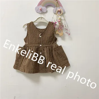 EnkeliBB 2020 kórejský Baby Girl Tutu Šaty Krásne Dievča Deti bez Rukávov Popruh Šaty kawaii Mori Dievča Letné Oblečenie