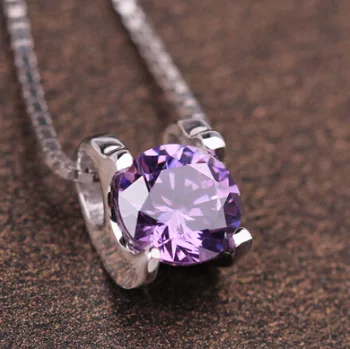 Strieborná Farba 925 Diamantový Náhrdelník Prívesok Žena Drahokam List Reťazca Clavicle Náhrdelník Sapphire Crystal Bizuteria Prívesky