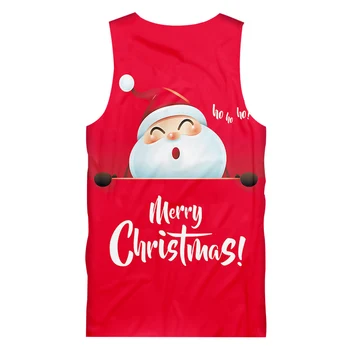 OGKB Nové Módne Vtipné Vianočné Santa Claus 3D Vytlačené Tank Top Mužov Vianoce bez Rukávov Bežné Cartoon Strany Fitness Športová Vesta