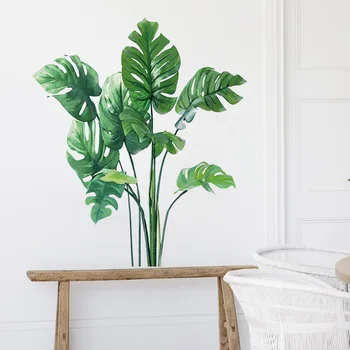 Veľké Tropické Zelené Rastliny, Listy Samolepky na Stenu Domov Izba Dekor Palm Nálepky Miestnosti Dekorácie PVC nástenné Maľby