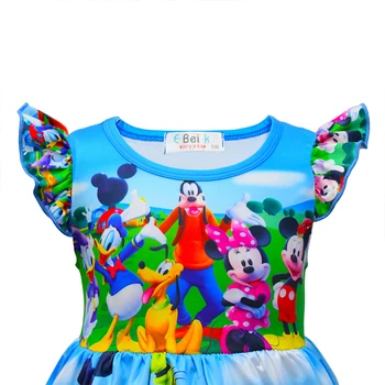 Disney módne bežné cartoon vytlačené detské sukne Mickey Minnie ice hodváb girl šaty