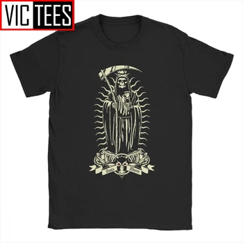 Santa Muerte T-Shirt Mužov Saint Smrti Goth Tričko Mexickej Smrti Muertos Matka Lebky Módne Bavlna