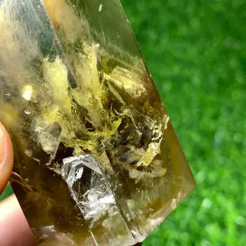 Prírodné údená citrine quartz obelisk crystal prútik bod uzdravenie