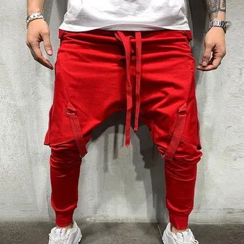 2020 mužov bežné farbou tepláky hip-hop vrecku nohy nohavice nohavice mužov